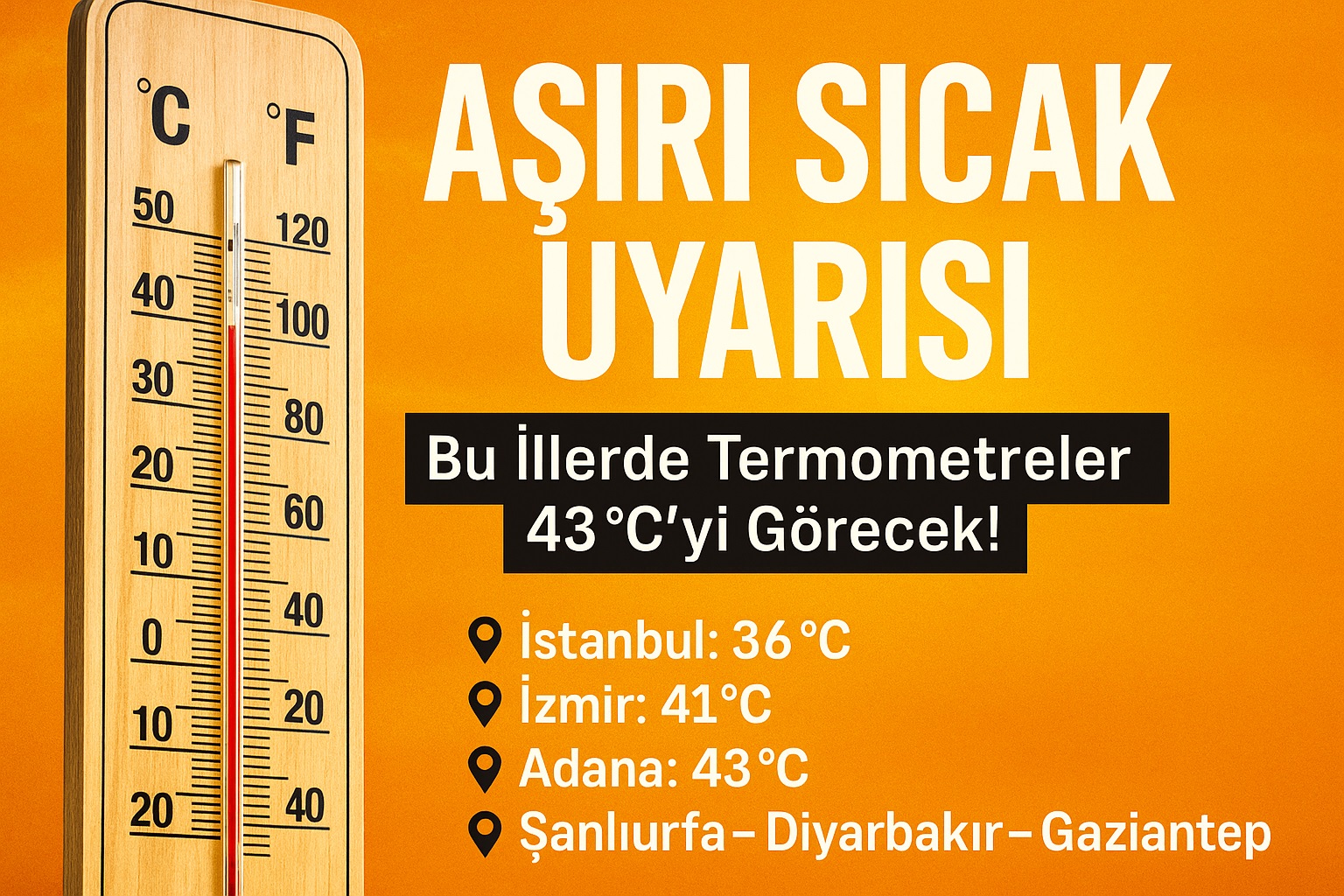 Meteorolojiden Aşırı Sıcak Uyarısı: Bu İllerde Termometreler 43°C’yi Görecek!