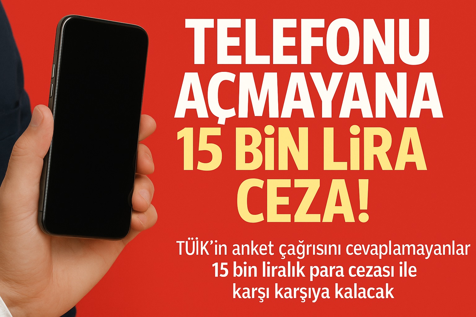 TÜİK Anket Cezası! Telefonlarını Açmayan 15 Bin TL Ceza Ödeyecek